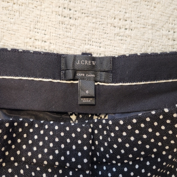 Black and White Polka Dot J. Crew  64% Wool Cafe Capri Size 6 - Picture 4 of 5